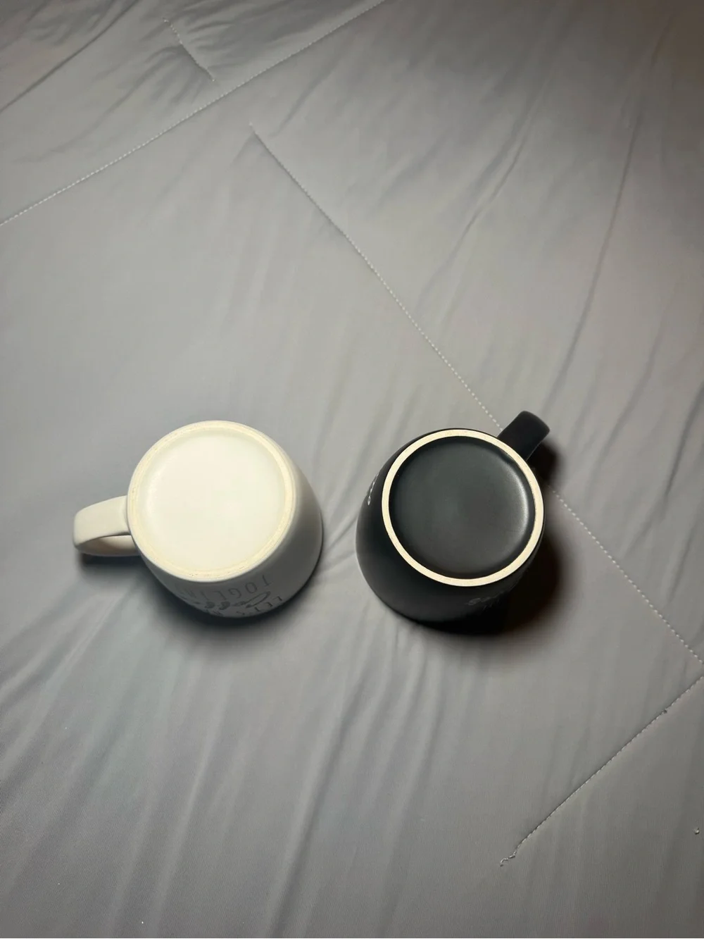 Bride Groom Coffee Mugs Set Wedding Engagement Gift Black and White